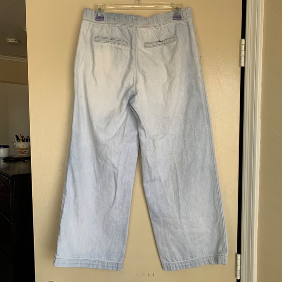 Kancan Estilo Light Acid Wash Jeans 5/26 Wide Leg Elastic Drawstring Waist Crop - Picture 9 of 16